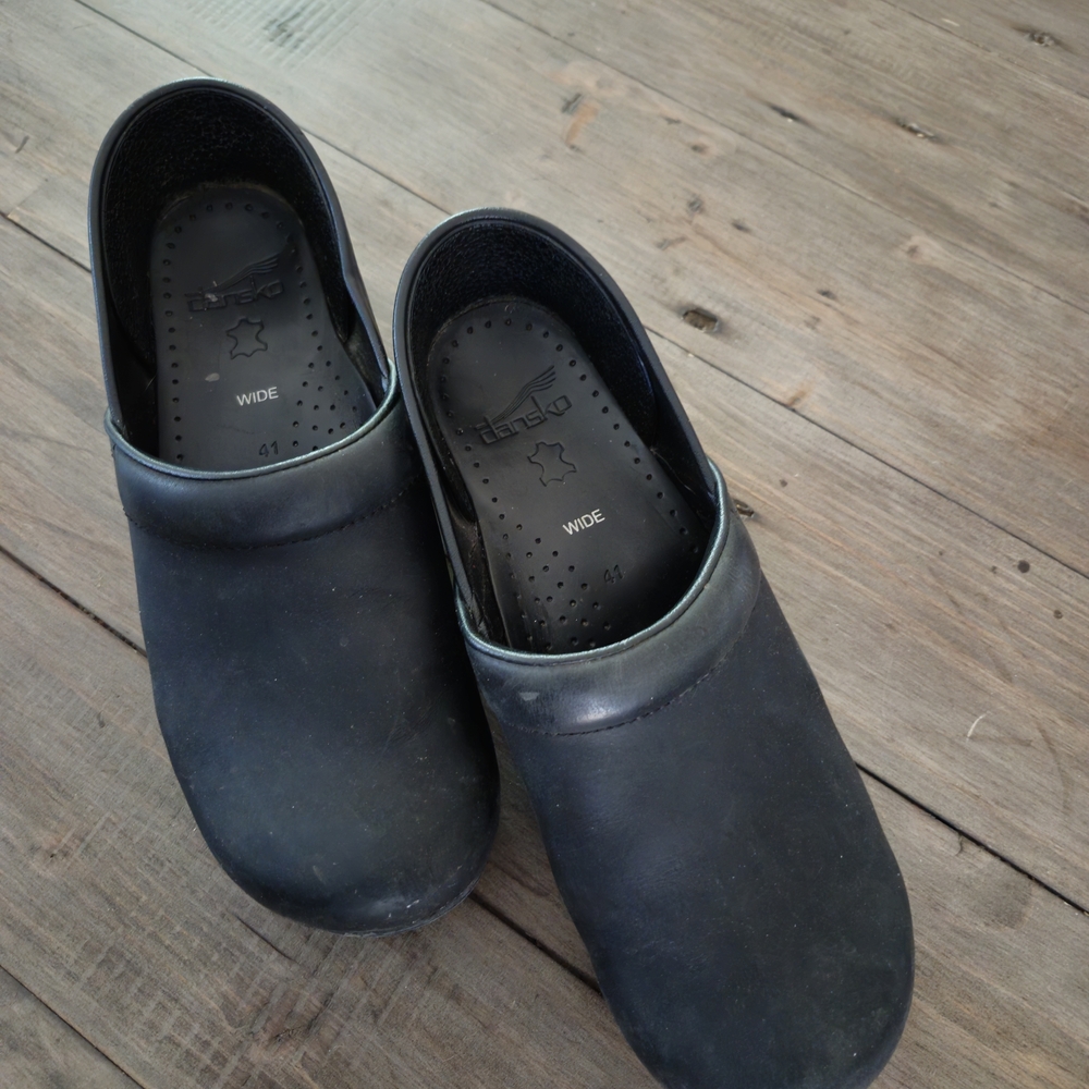 Dansko Black Oiled Leather Clogs